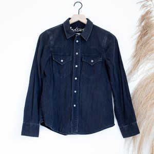 Madewell Button Up Western Ranch Long Sleeve Top